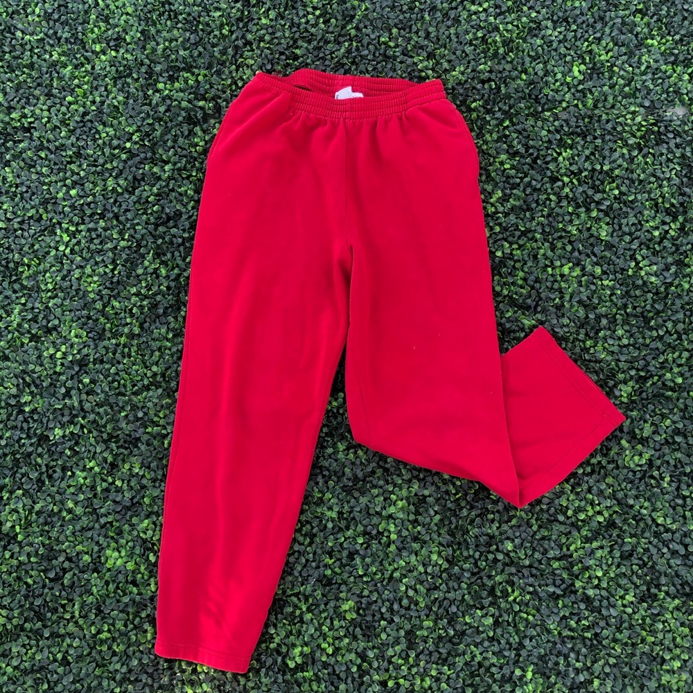 Red sweatpants